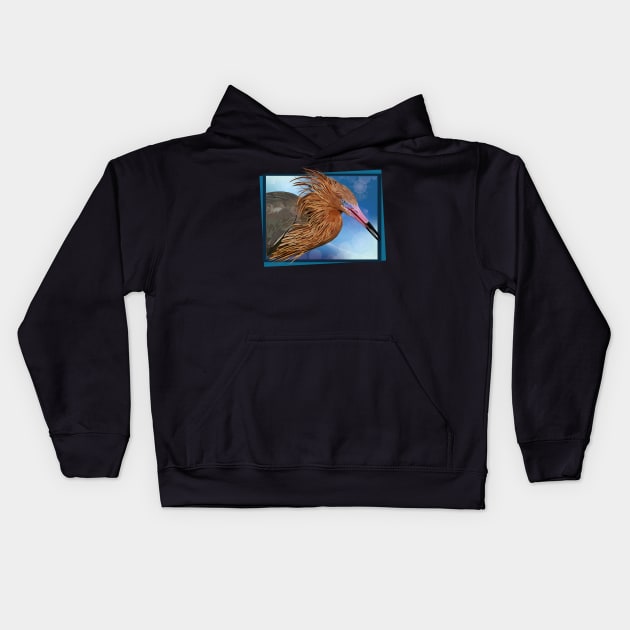 Reddish Egret Kids Hoodie by obscurite